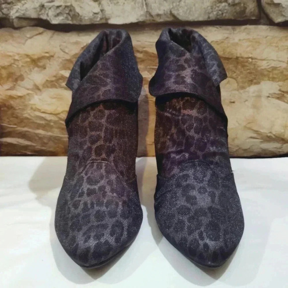 Westies Ankle Boots Booties Leopard Print Fold Over Panther 7.5 - Picture 5 of 13